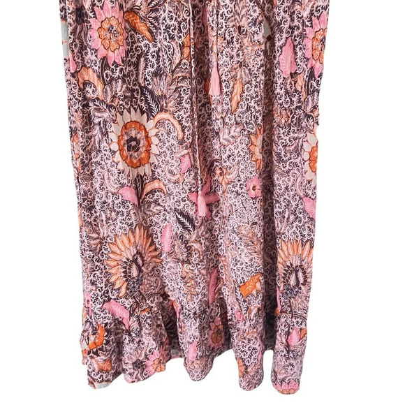 Madewell Lace-Up Ruffle-Hem Midi Dress in Bali Blooms - Picture 4 of 10